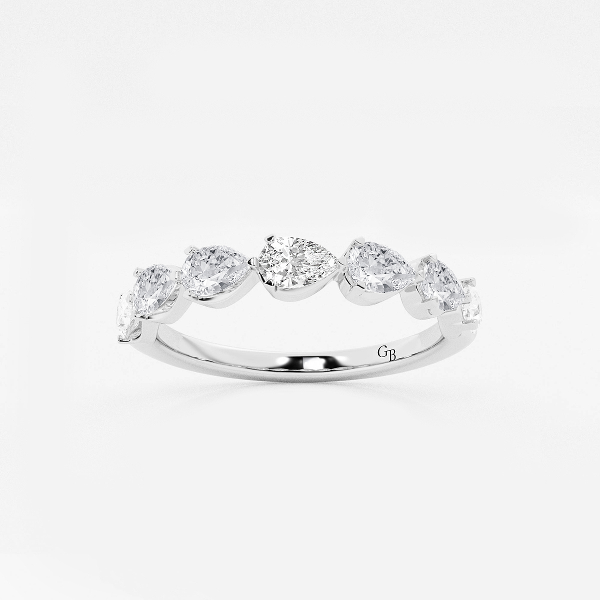 1 ctw Pear Lab Grown Diamond Floating Anniversary Band