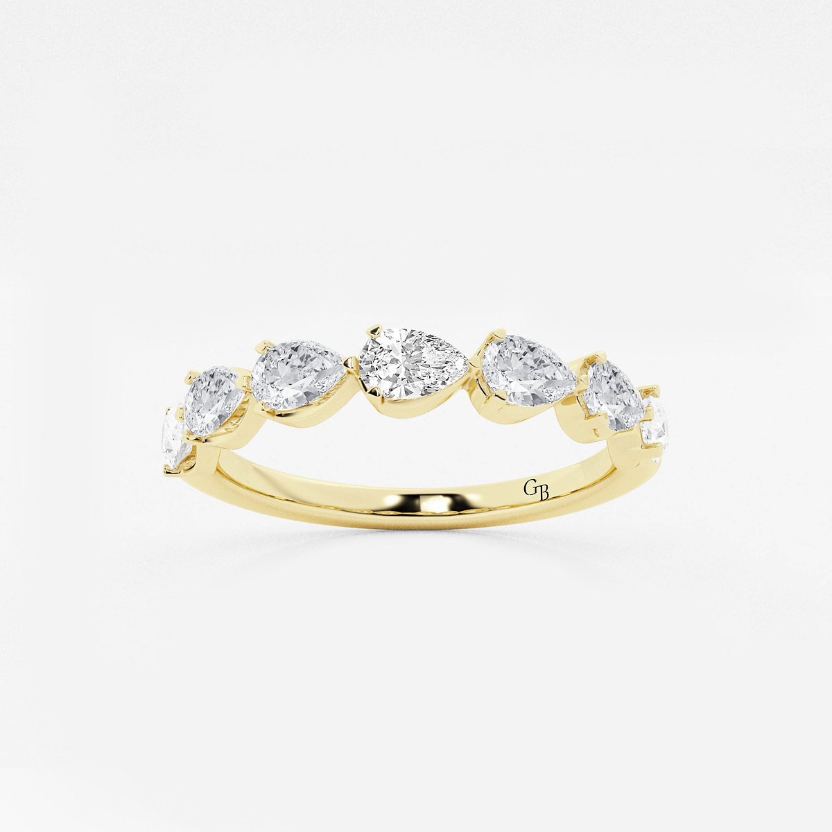 1 ctw Pear Lab Grown Diamond Floating Anniversary Band