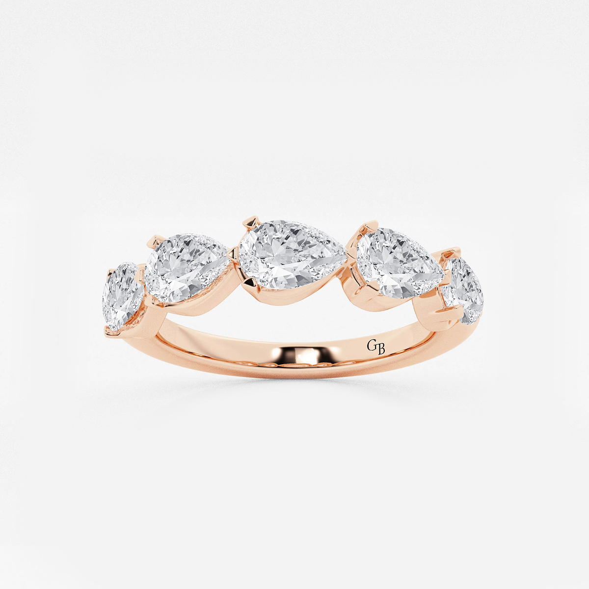 2 ctw Pear Lab Grown Diamond Floating Anniversary Band