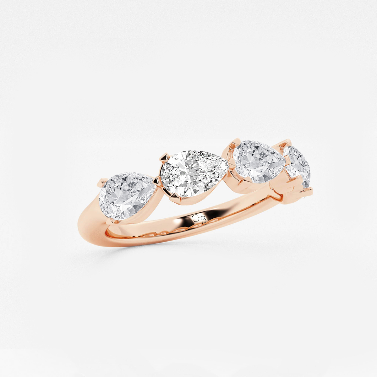 Additional Image 1 for  2 ctw Pear Lab Grown Diamond Floating Anniversary Band