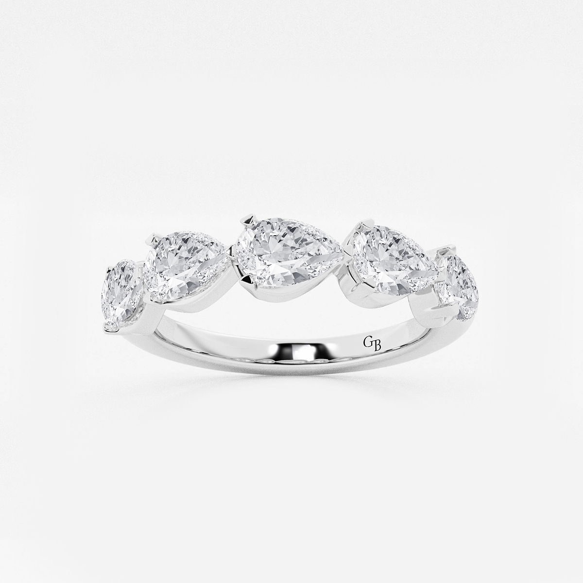 2 ctw Pear Lab Grown Diamond Floating Anniversary Band