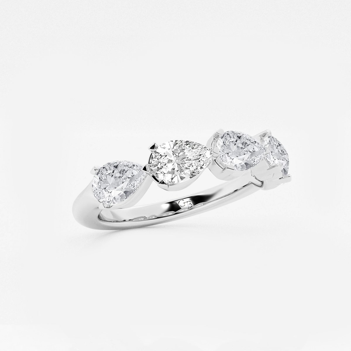 Additional Image 1 for  2 ctw Pear Lab Grown Diamond Floating Anniversary Band