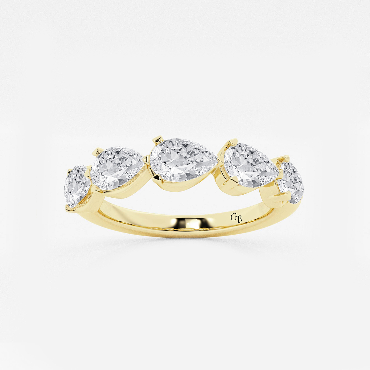 2 ctw Pear Lab Grown Diamond Floating Anniversary Band