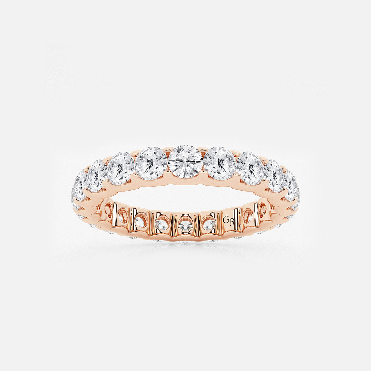 2 ctw U shaped Round Lab Grown Diamond Eternity Band - 3mm Width
