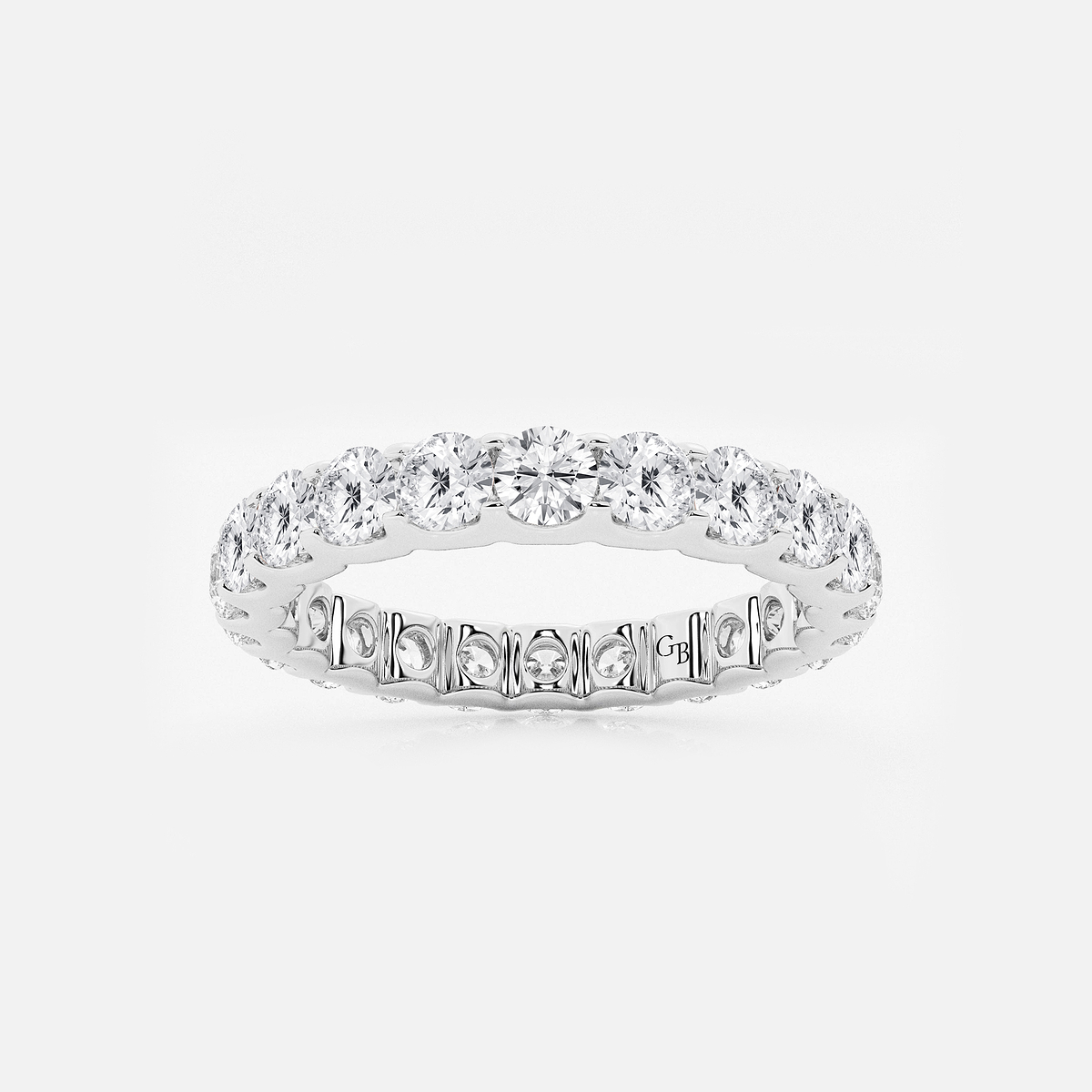 2 ctw U shaped Round Lab Grown Diamond Eternity Band - 3mm Width