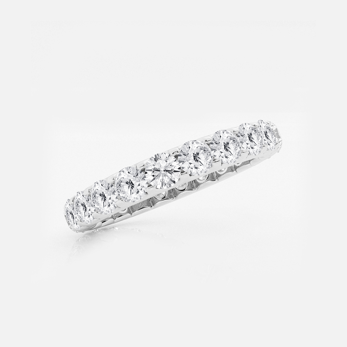 Additional Image 1 for  2 ctw U shaped Round Lab Grown Diamond Eternity Band - 3mm Width