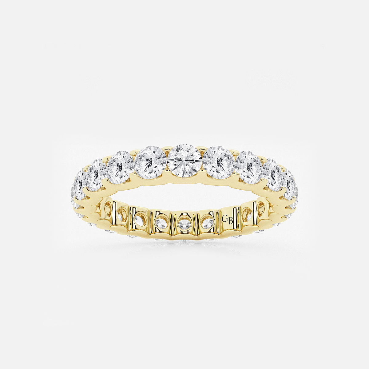 2 ctw U shaped Round Lab Grown Diamond Eternity Band - 2.8mm Width