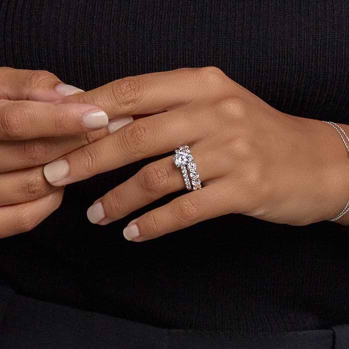 1 1/2 ctw Round Lab Grown Diamond Floating Wedding Band