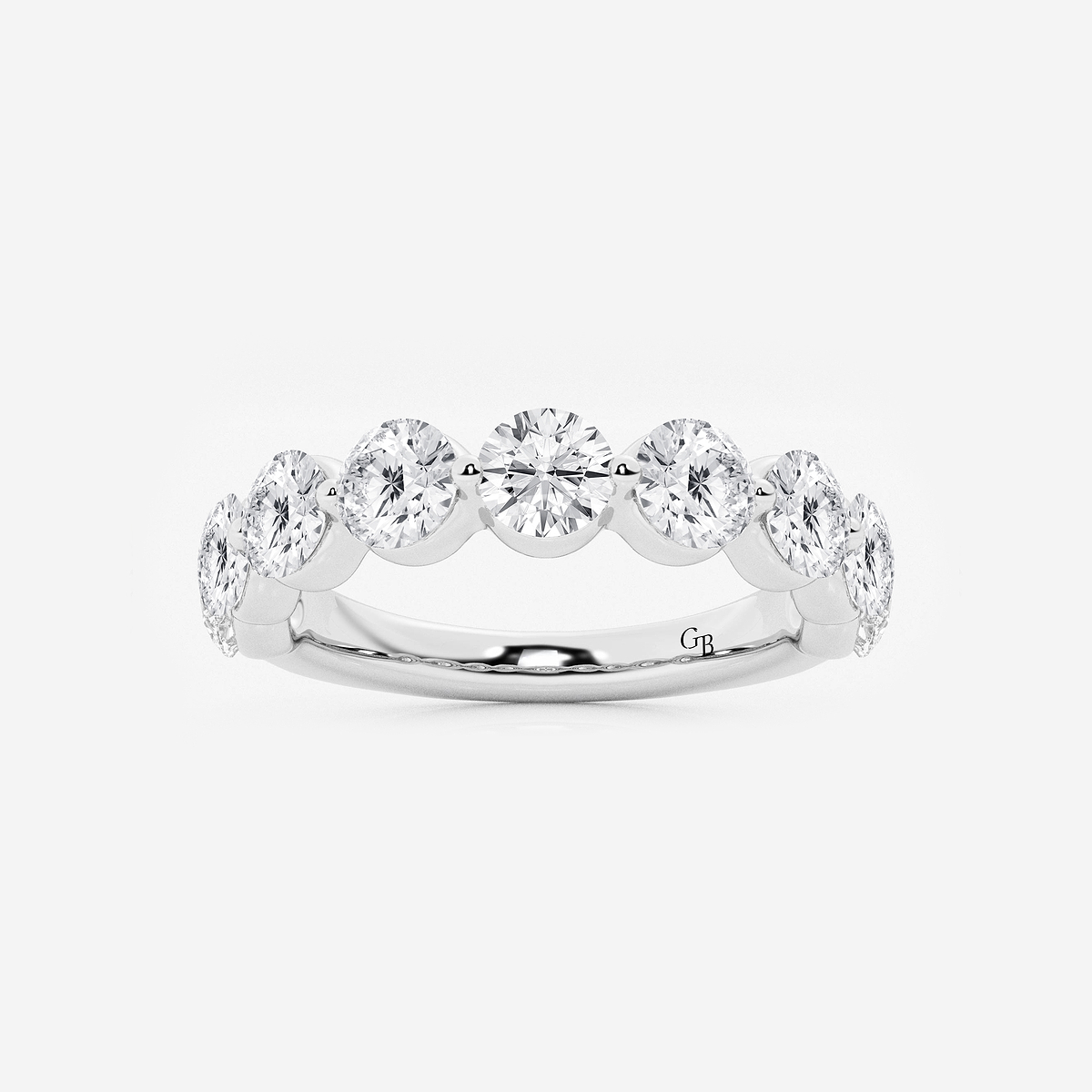 2 ctw Round Lab Grown Diamond Floating Wedding Band