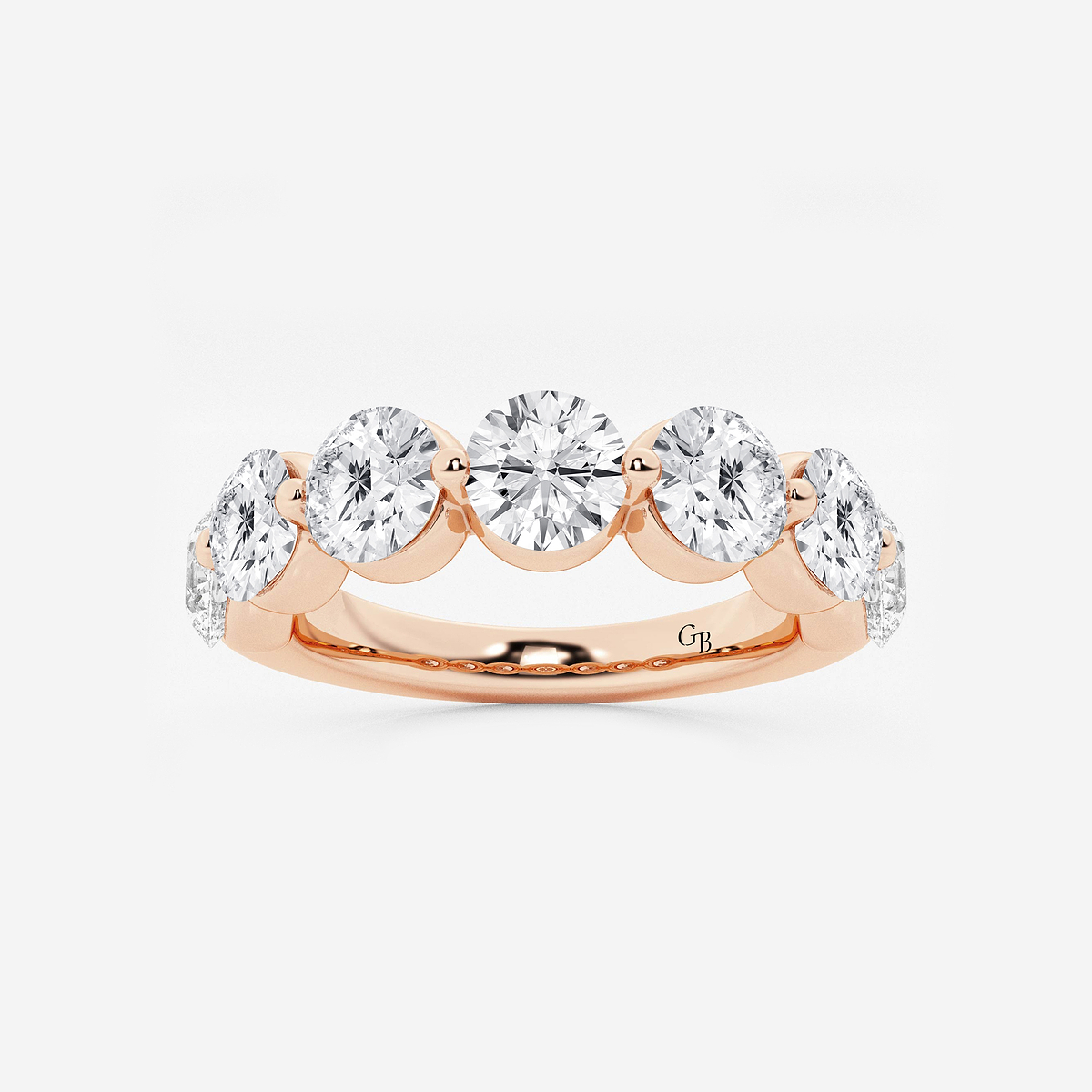 3 ctw Round Lab Grown Diamond Floating Anniversary Band