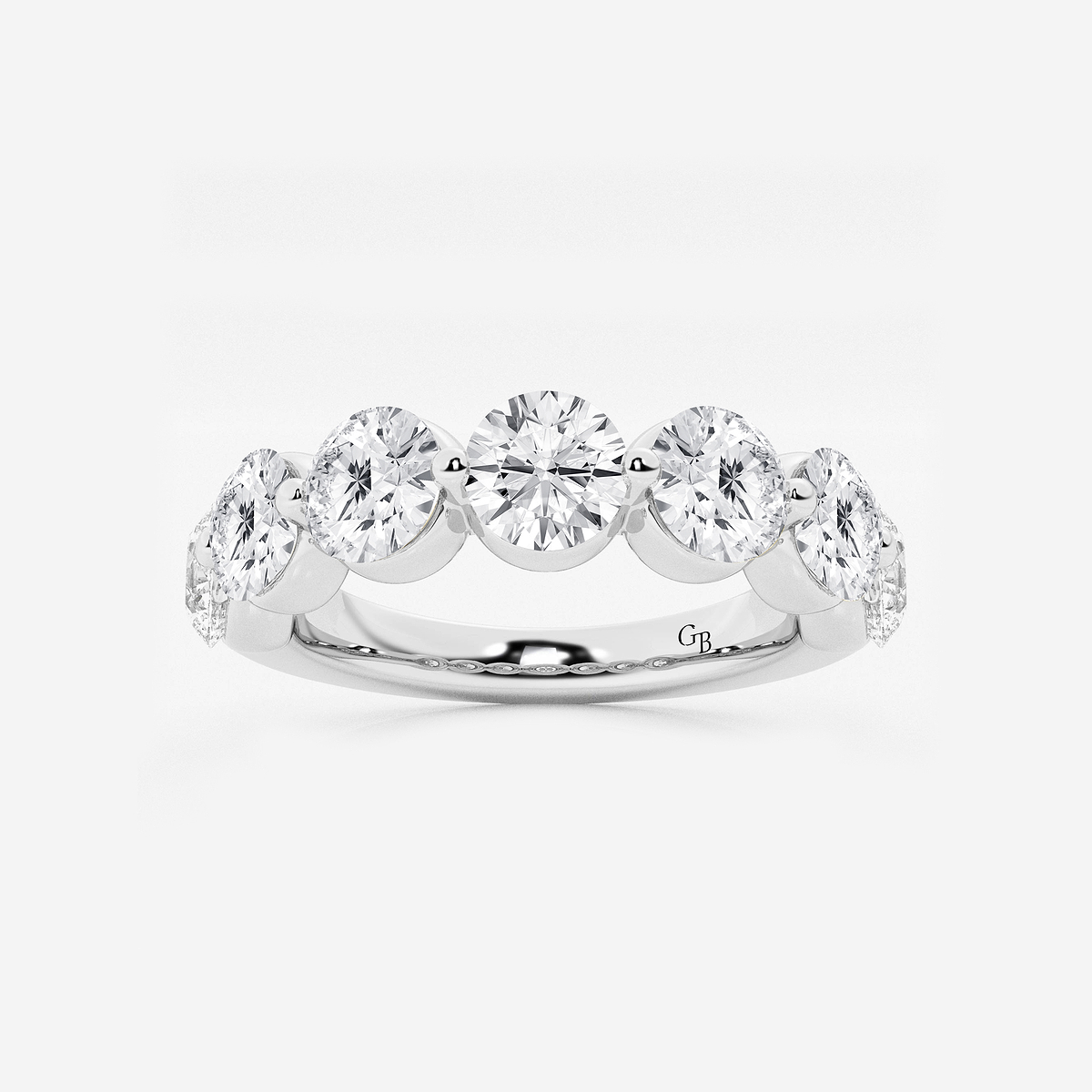 3 ctw Round Lab Grown Diamond Floating Anniversary Band