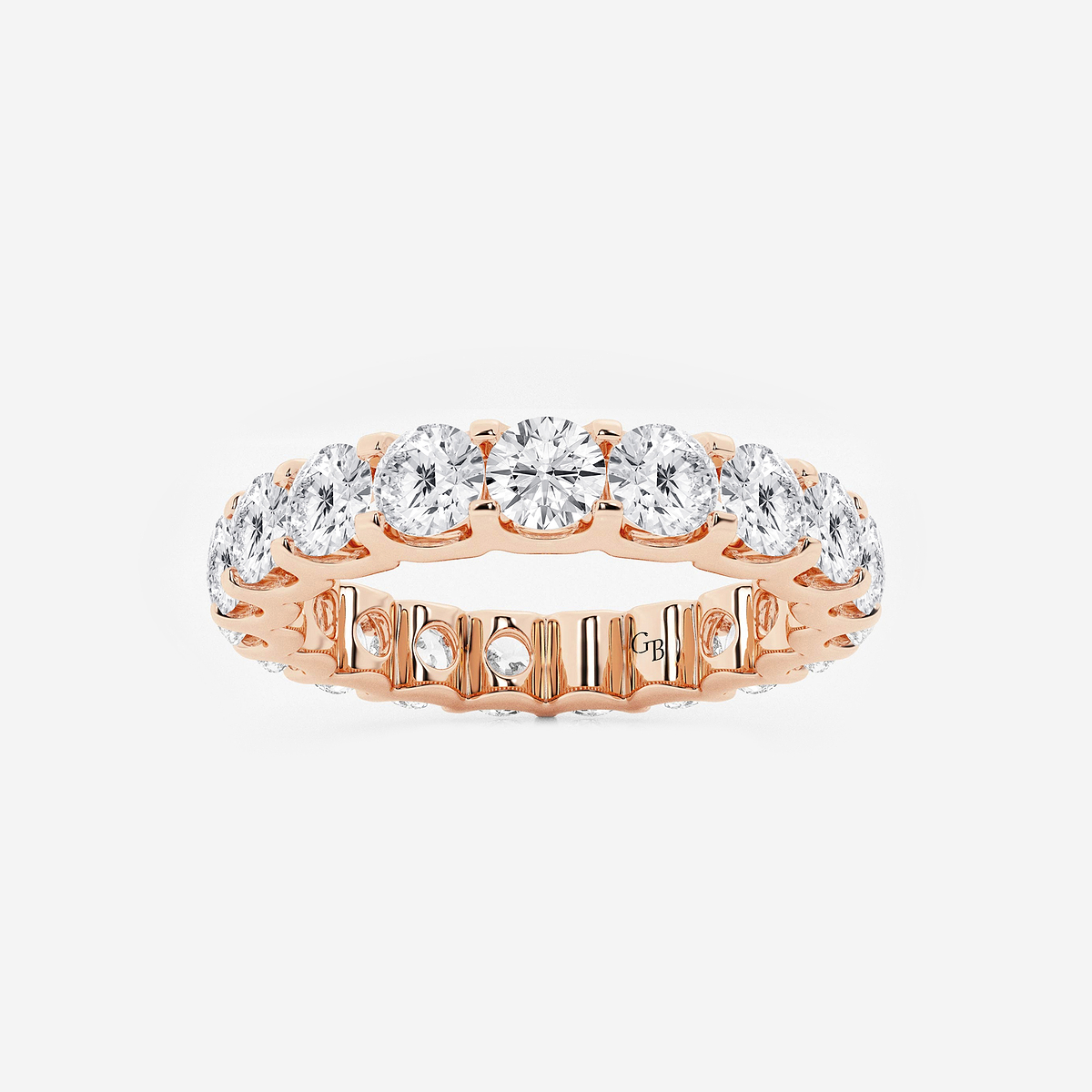 3 ctw U shaped Round Lab Grown Diamond Eternity Band - 3.5mm Width