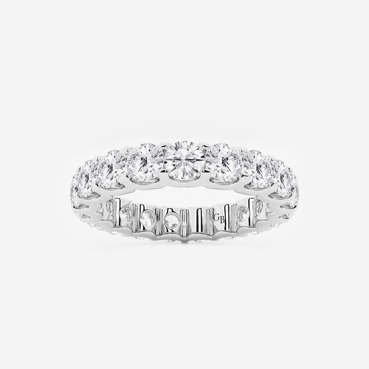 3 ctw U shaped Round Lab Grown Diamond Eternity Band - 3.5mm Width