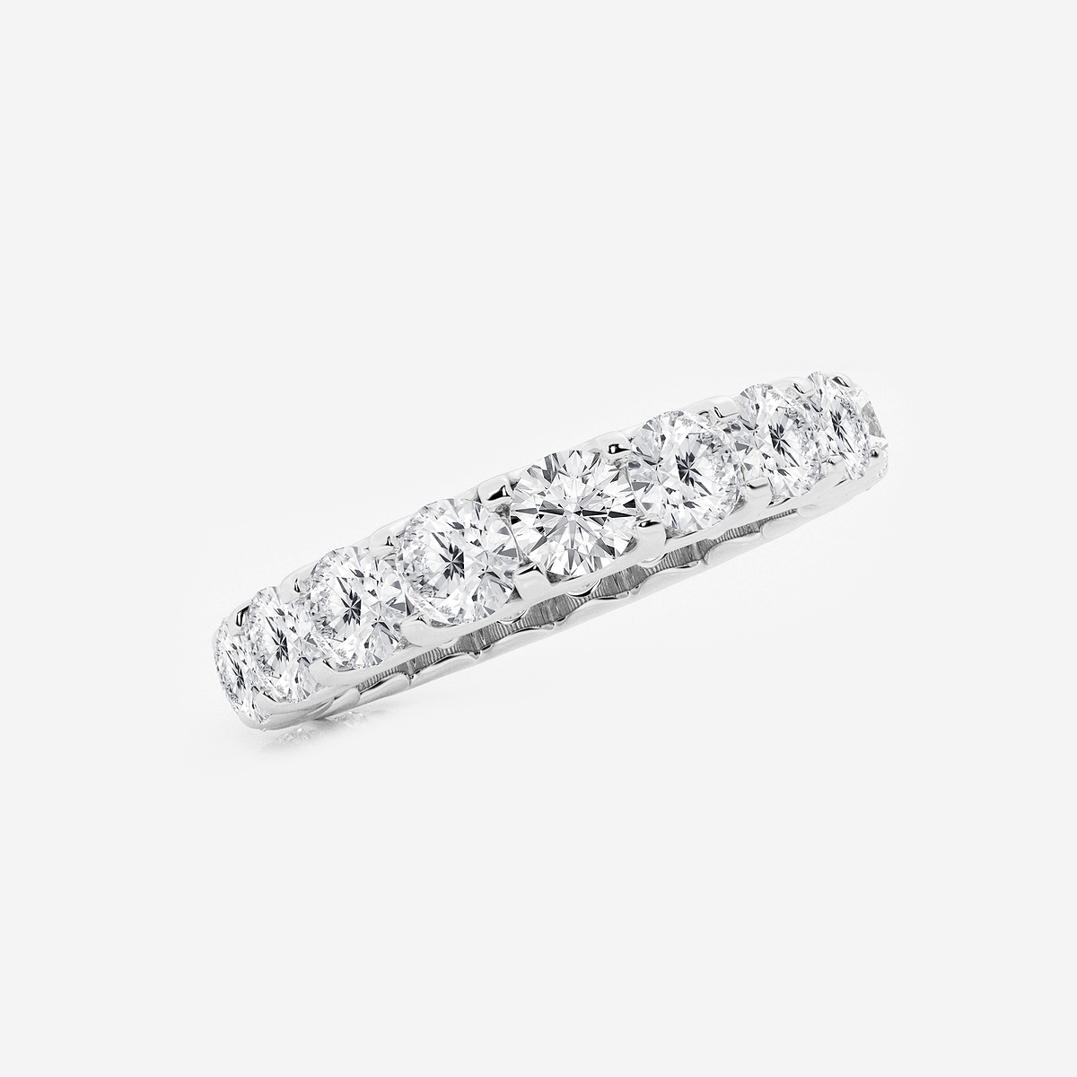 Additional Image 1 for  3 ctw U shaped Round Lab Grown Diamond Eternity Band - 3.5mm Width