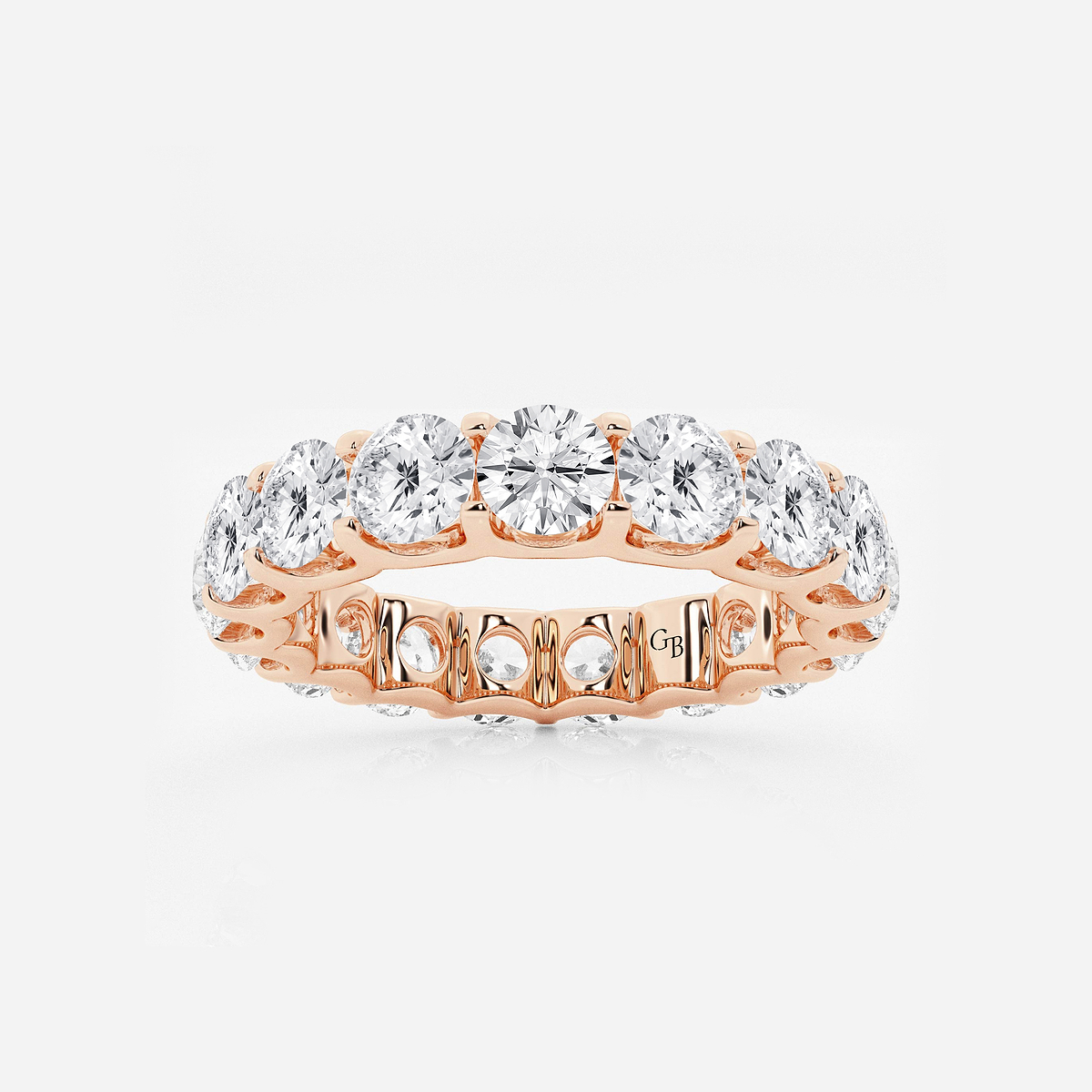 4 ctw U shaped Round Lab Grown Diamond Eternity Band - 4mm Width