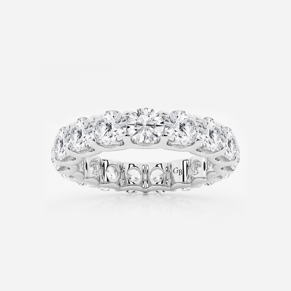 4 ctw U shaped Round Lab Grown Diamond Eternity Band - 4mm Width