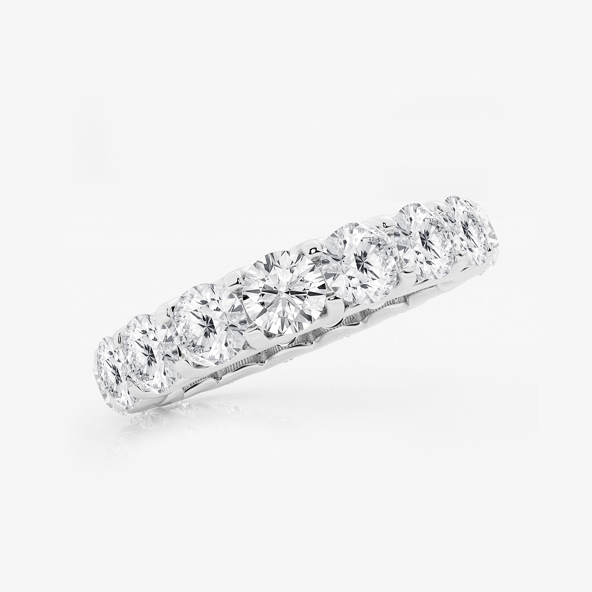 Additional Image 1 for  4 ctw U shaped Round Lab Grown Diamond Eternity Band - 4mm Width