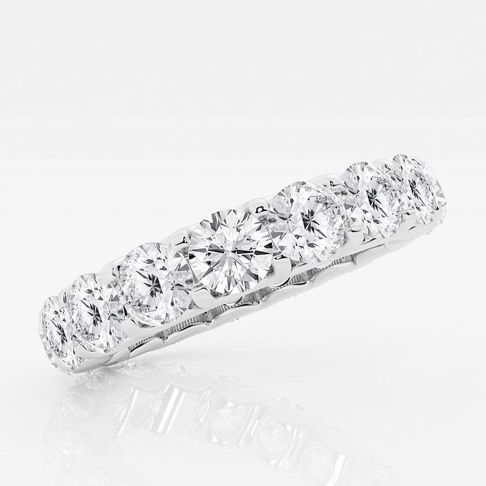 Additional Image 1 for  4 ctw U shaped Round Lab Grown Diamond Eternity Band - 4mm Width