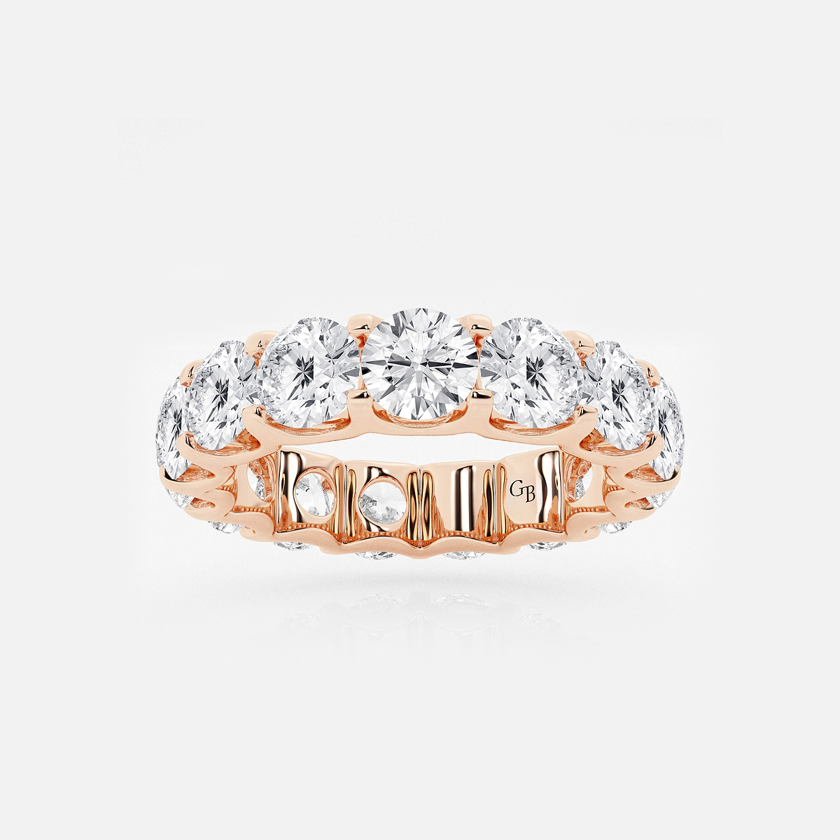 5 ctw U shaped Round Lab Grown Diamond Eternity Band - 4.5mm Width