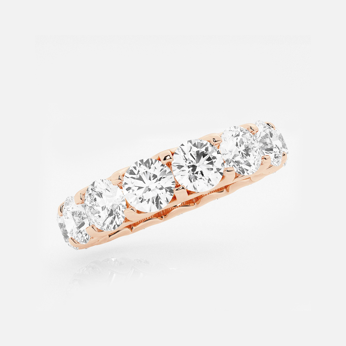 Additional Image 1 for  5 ctw U shaped Round Lab Grown Diamond Eternity Band - 4.5mm Width