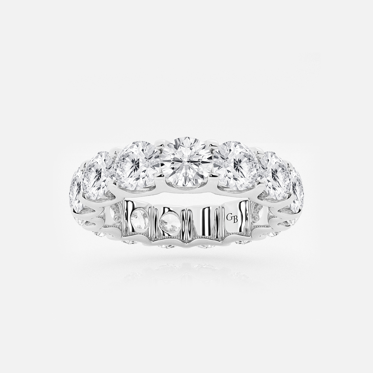 5 ctw U shaped Round Lab Grown Diamond Eternity Band - 4.3mm Width