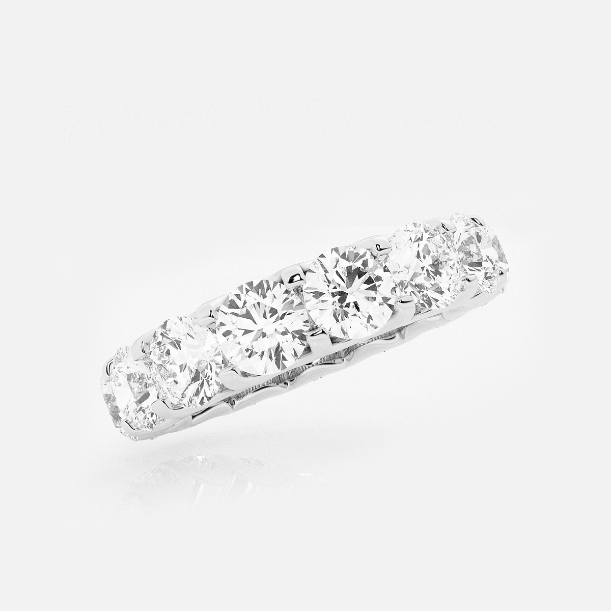Additional Image 1 for  5 ctw U shaped Round Lab Grown Diamond Eternity Band - 4.3mm Width