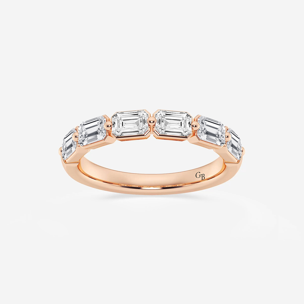 1 1/2 ctw Emerald Lab Grown Diamond Floating Anniversary Band
