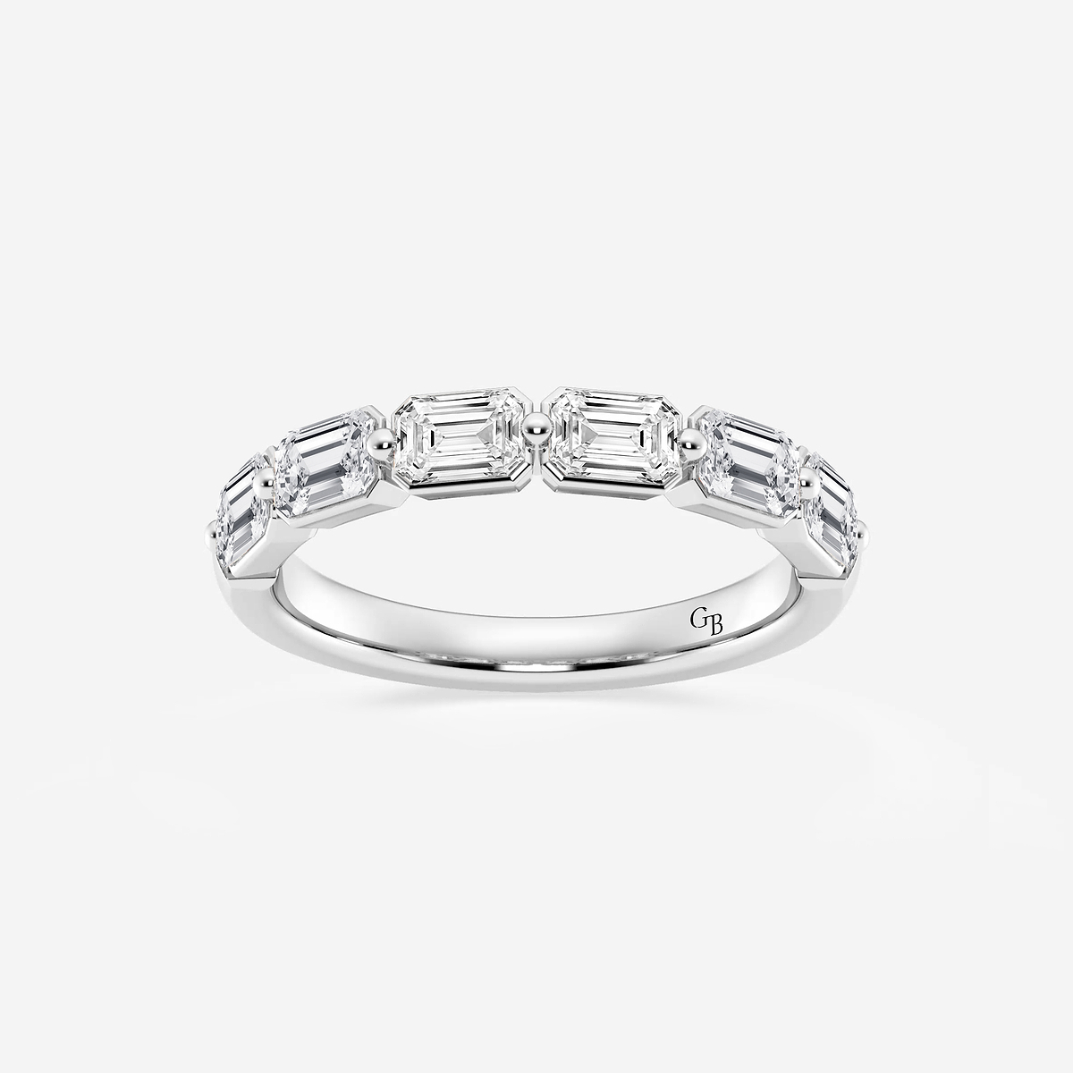 1 1/2 ctw Emerald Lab Grown Diamond Floating Anniversary Band