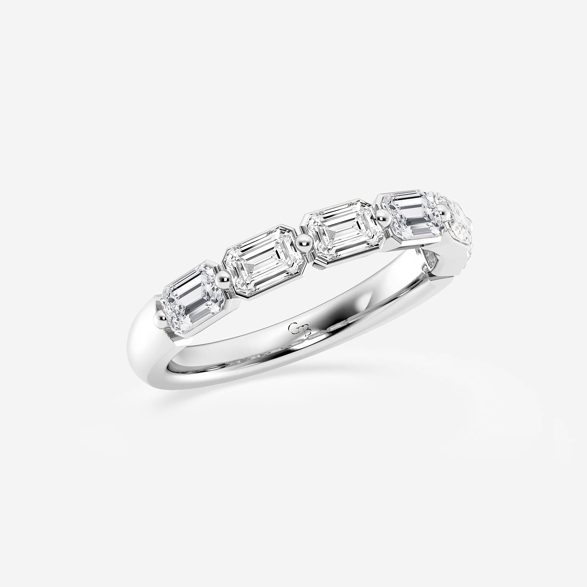 Additional Image 1 for  1 1/2 ctw Emerald Lab Grown Diamond Floating Anniversary Band