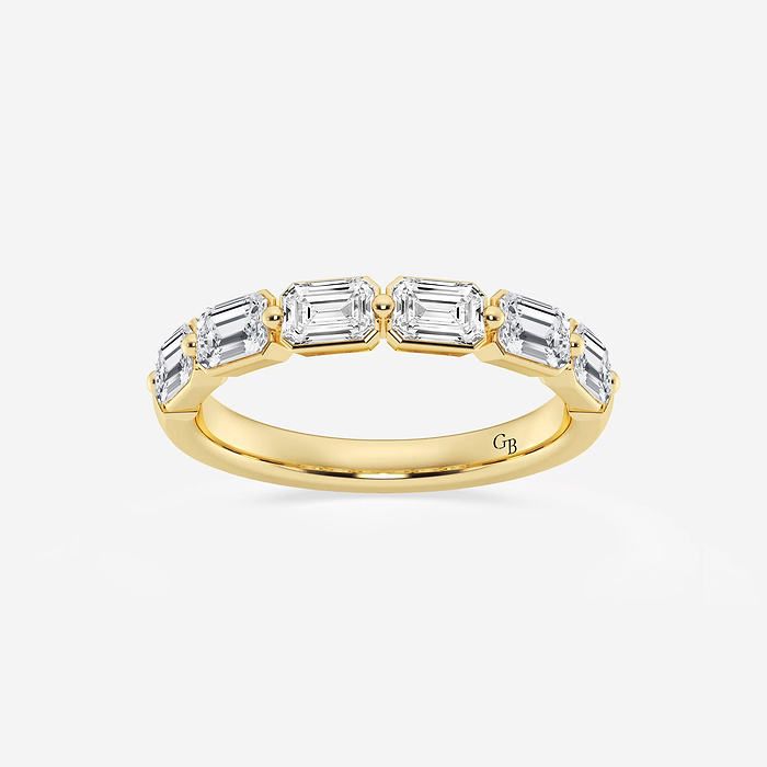 Joanna Band - 1 1/2 ctw Emerald Lab Grown Diamond Floating Anniversary Band