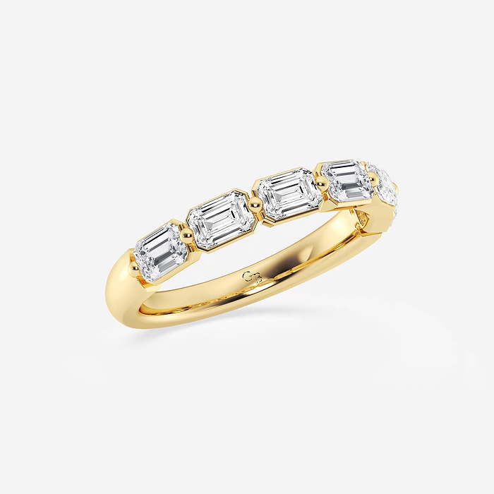 Joanna Band - 1 1/2 ctw Emerald Lab Grown Diamond Floating Anniversary Band