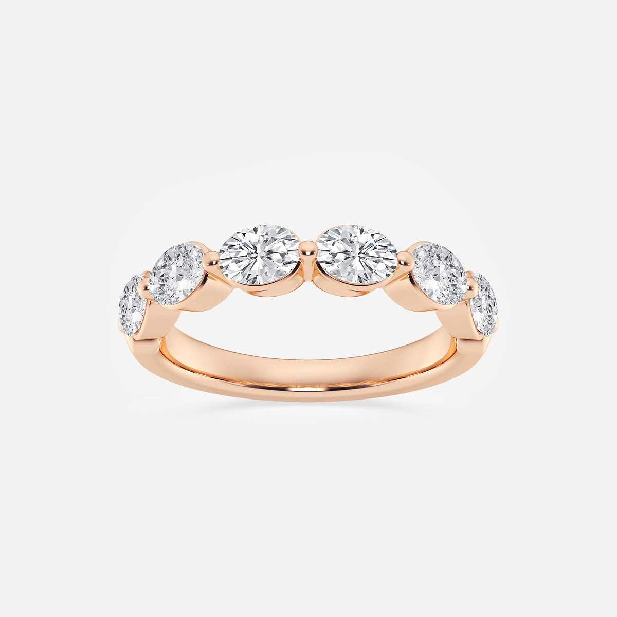 1 1/2 ctw Oval Lab Grown Diamond Floating Anniversary Band