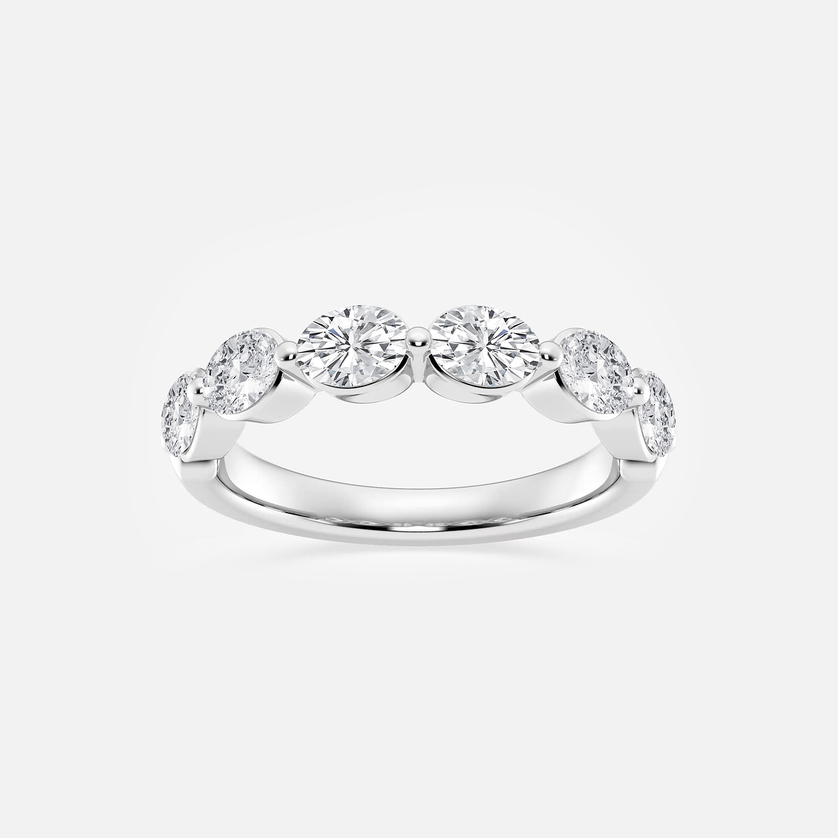1 1/2 ctw Oval Lab Grown Diamond Floating Anniversary Band