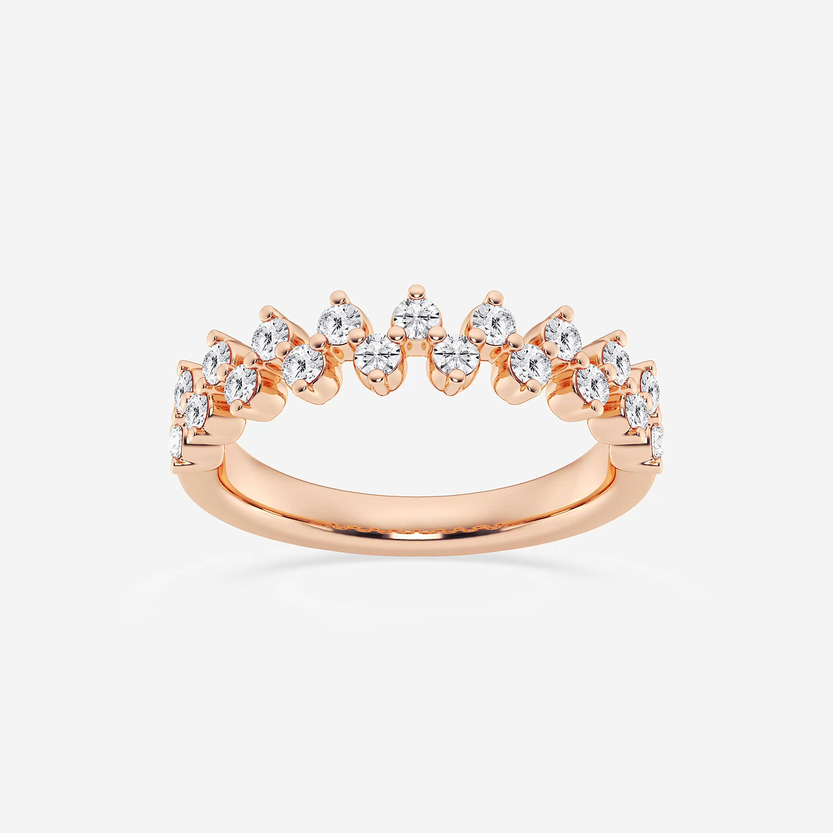 1/2 ctw Round Lab Grown Diamond Alternating Band