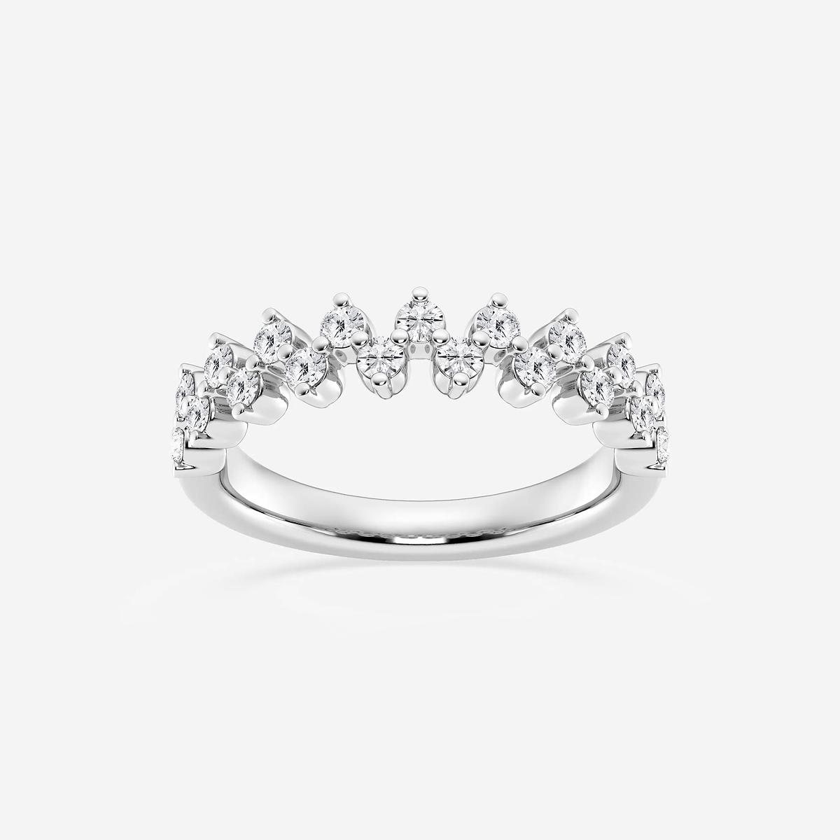 1/2 ctw Round Lab Grown Diamond Alternating Band