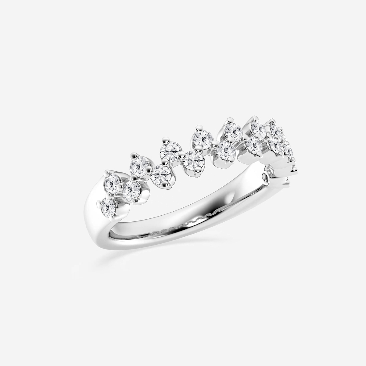 Additional Image 1 for  1/2 ctw Round Lab Grown Diamond Alternating Band