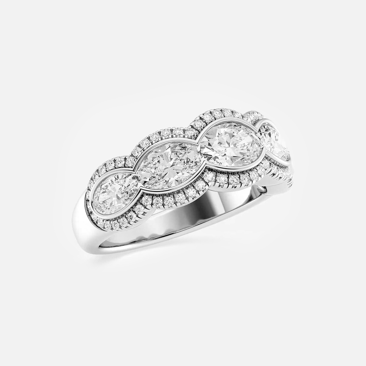 Additional Image 1 for  2 1/2 ctw Oval Lab Grown Diamond Five-Stone Halo Band