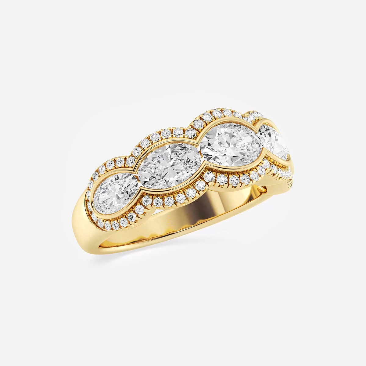 Additional Image 1 for  2 1/2 ctw Oval Lab Grown Diamond Five-Stone Halo Band