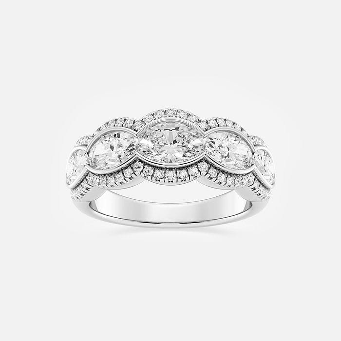Five Stone Halo Oval Fashion Band