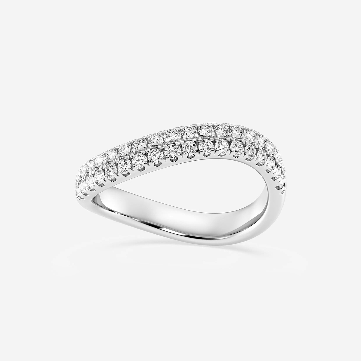 1/2 ctw Round Lab Grown Diamond Double Row Swirl Stackable Rings