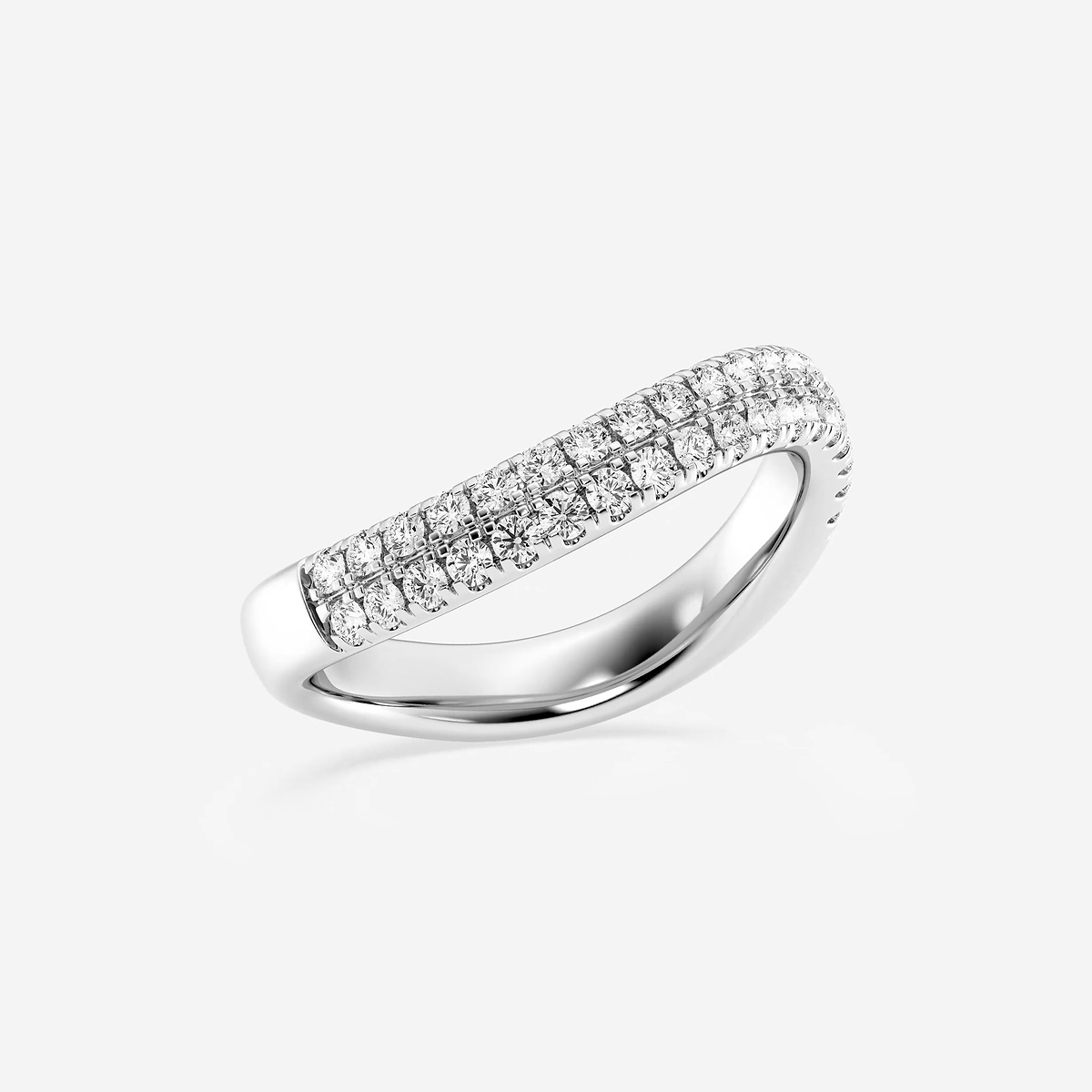 Additional Image 1 for  1/2 ctw Round Lab Grown Diamond Double Row Swirl Stackable Rings