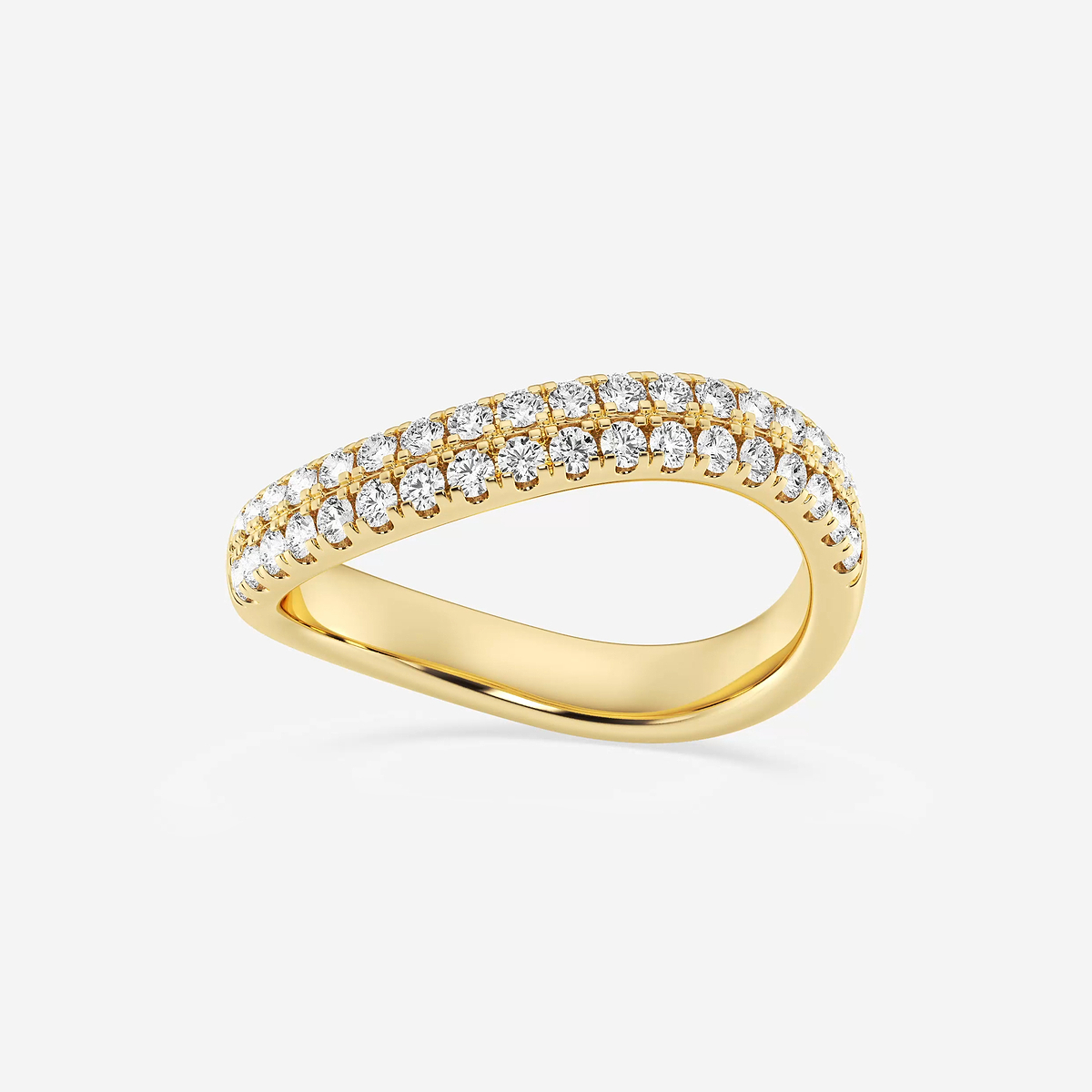 1/2 ctw Round Lab Grown Diamond Double Row Swirl Stackable Rings