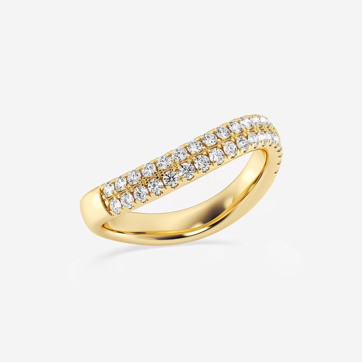 Additional Image 1 for  1/2 ctw Round Lab Grown Diamond Double Row Swirl Stackable Rings