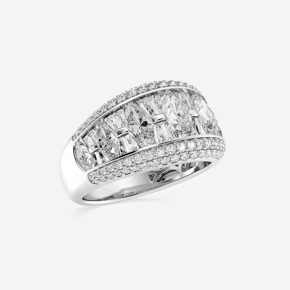 Additional Image 1 for  3 1/6 ctw Marquise and Baguette Lab Grown Diamond Alternating Band