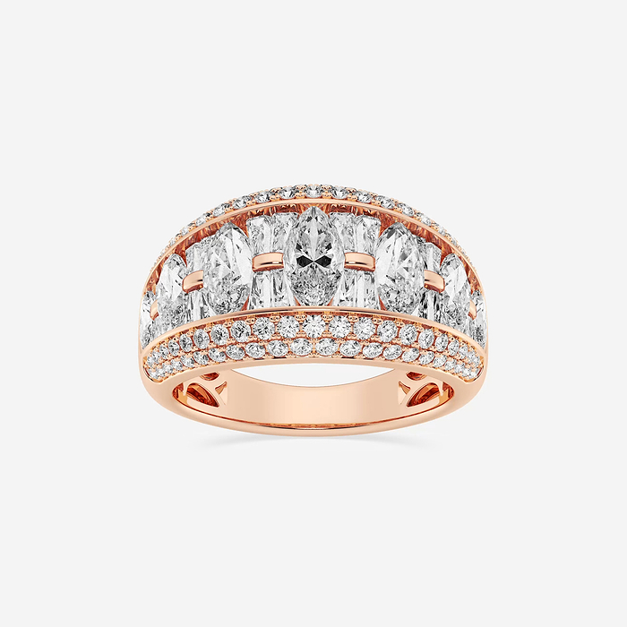 Interlude Band - 3 1/6 ctw Marquise and Baguette Lab Grown Diamond Alternating Band