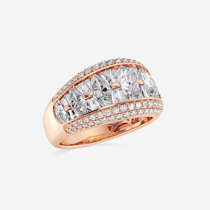 Interlude Band - 3 1/6 ctw Marquise and Baguette Lab Grown Diamond Alternating Band