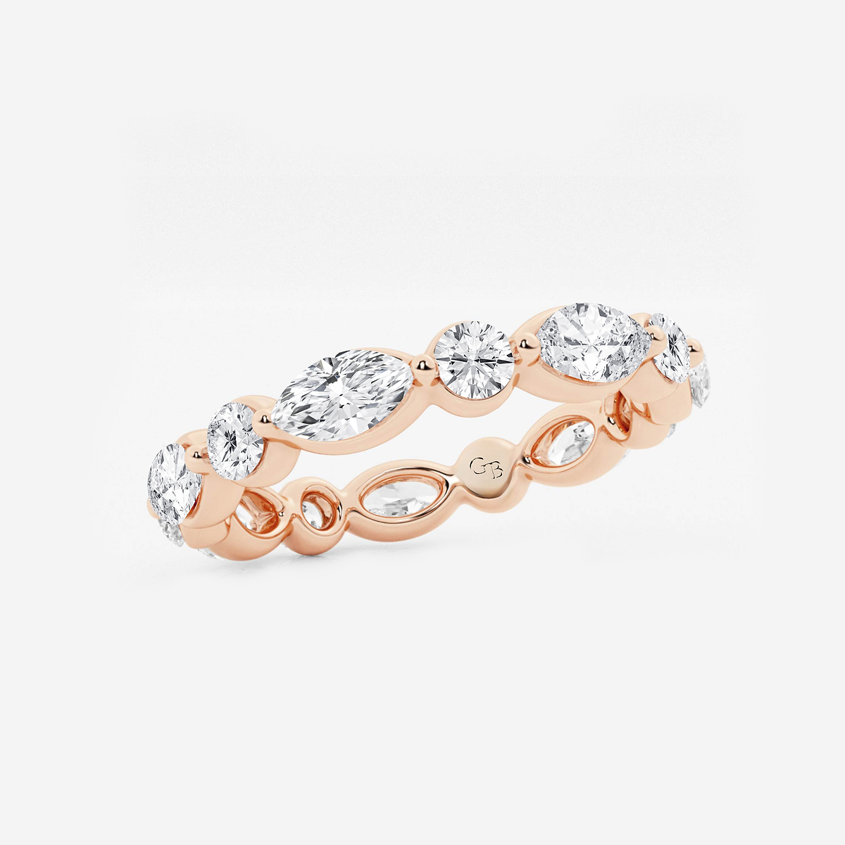 Additional Image 1 for  2 ctw Marquise and Round Lab Grown Diamond Floating Eternity Band - 3mm Width