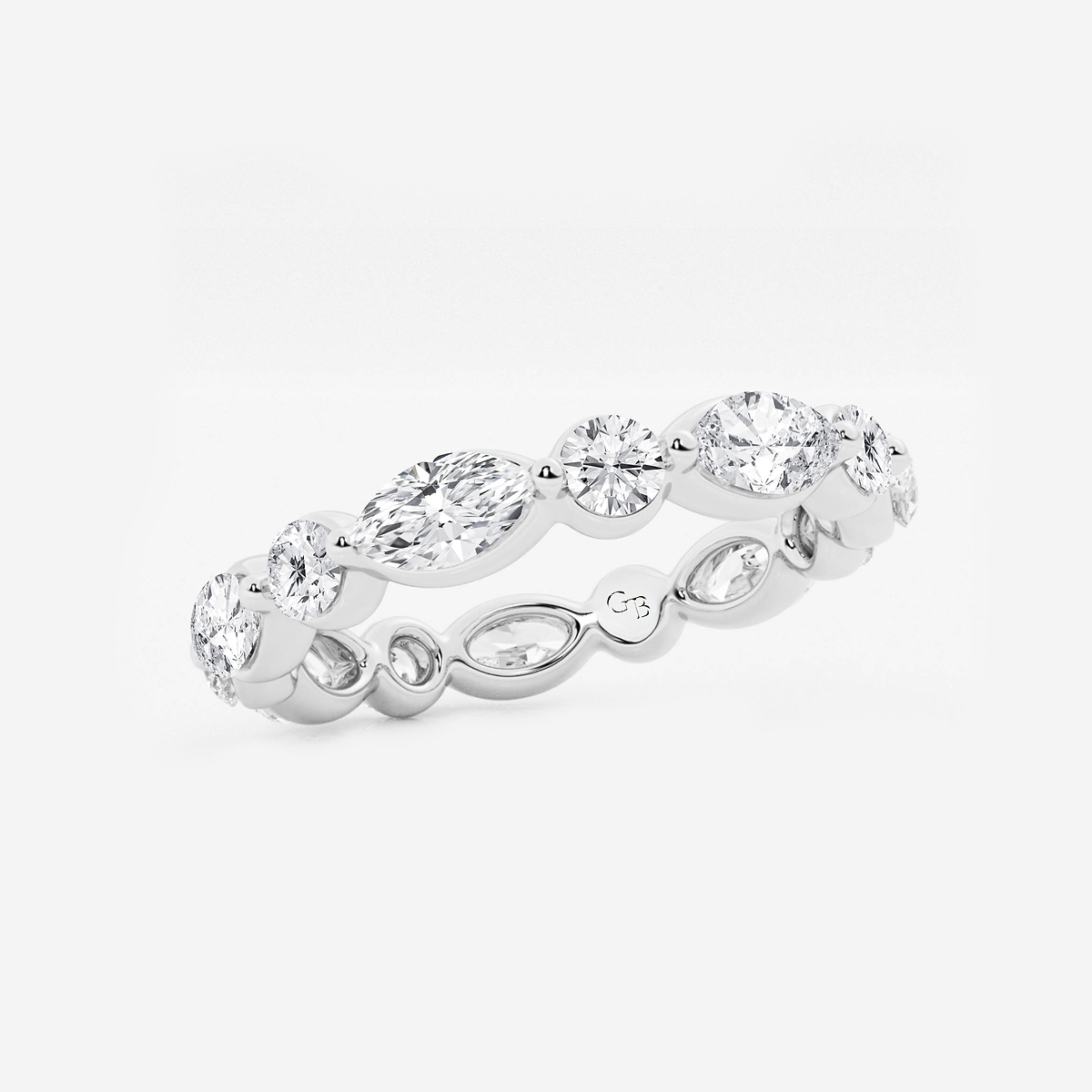 Additional Image 1 for  2 ctw Marquise and Round Lab Grown Diamond Floating Eternity Band - 3mm Width