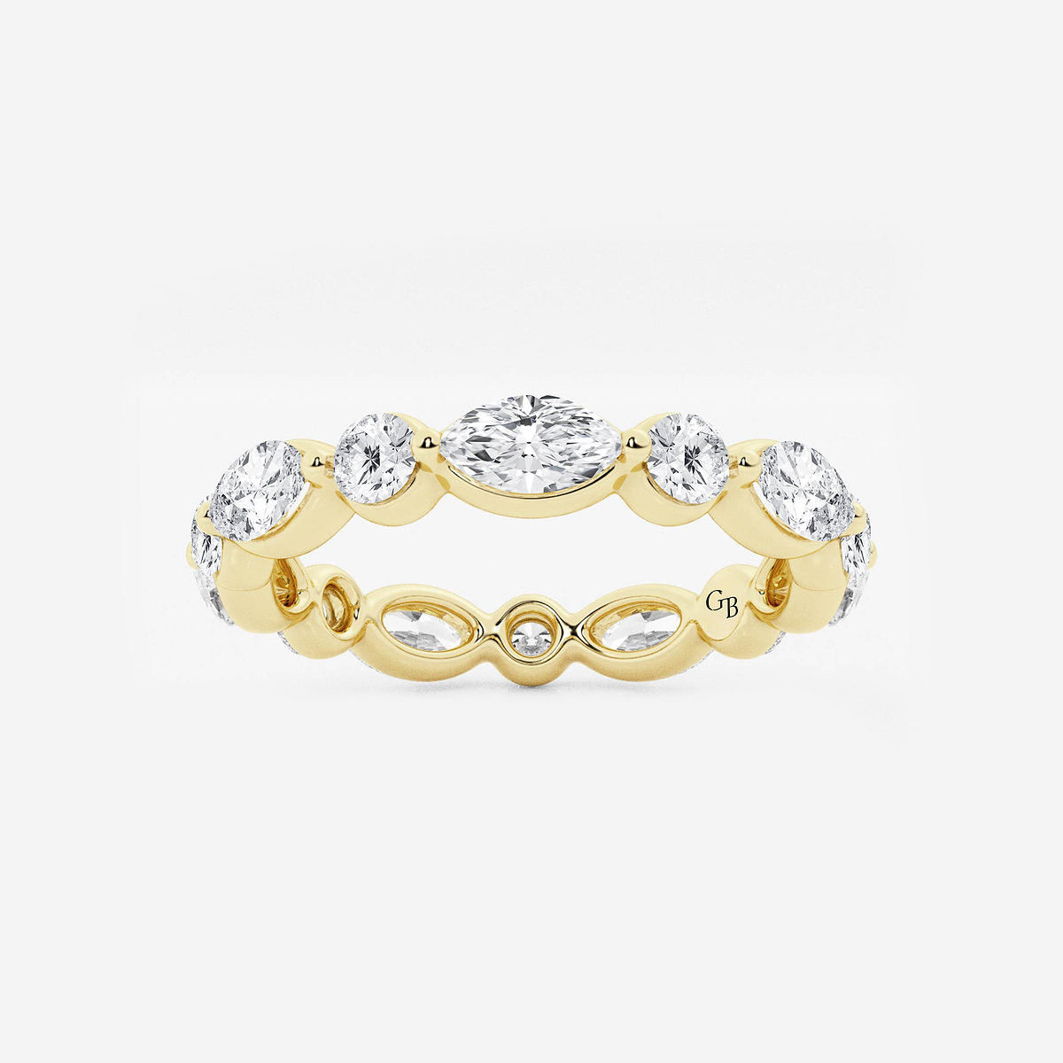 2 ctw Marquise and Round Lab Grown Diamond Floating Eternity Band - 3mm Width
