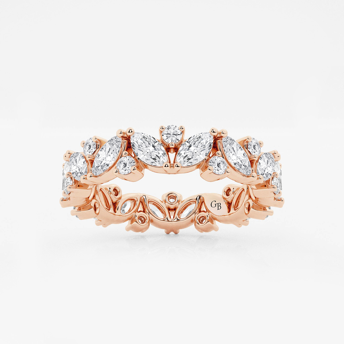 2 ctw Marquise Lab Grown Diamond Alternating Eternity Band - 4.4mm Width